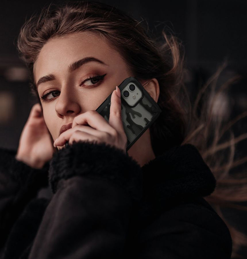 Ringke Fusion X Apple iPhone 12 Mini Hoesje Camo Zwart afbeelding 7