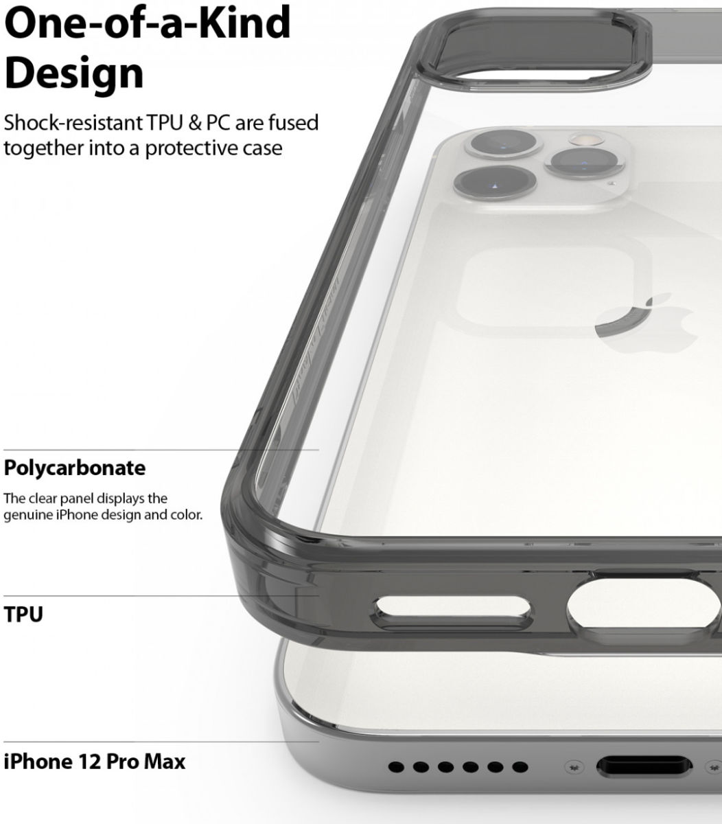 Ringke Fusion Apple iPhone 12 / 12 Pro Hoesje Transparant Zwart afbeelding 5