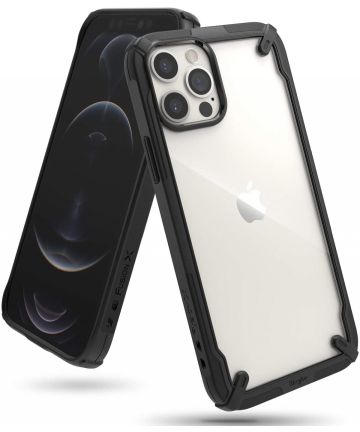 Ringke Fusion X Apple iPhone 12 / 12 Pro Hoesje Transparant Zwart Hoesjes