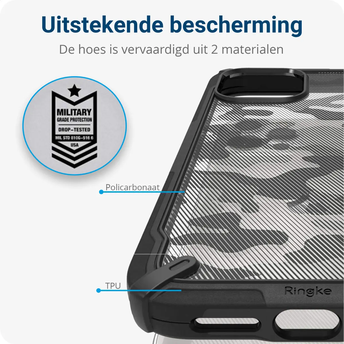 Ringke Fusion X Apple iPhone 12 / 12 Pro Hoesje Camo Zwart afbeelding 3