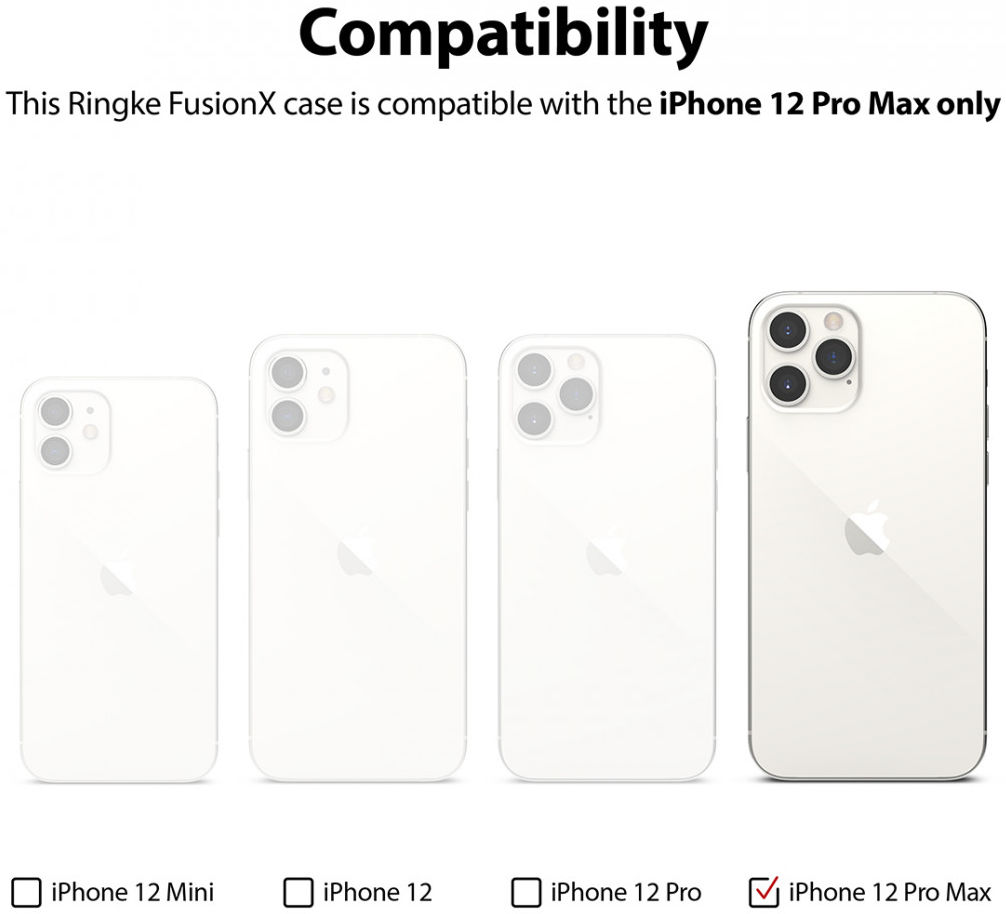 Ringke Fusion X Apple iPhone 12 Pro Max Hoesje Transparant/Zwart afbeelding 11