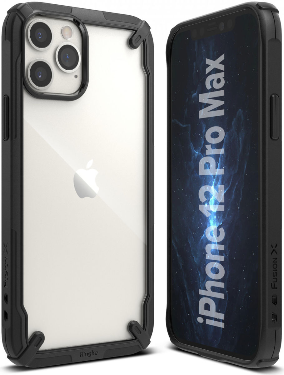 Ringke Fusion X Apple iPhone 12 Pro Max Hoesje Transparant/Zwart afbeelding 2