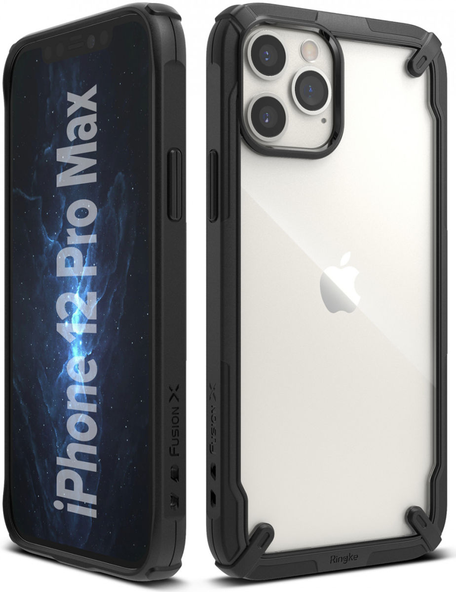 Ringke Fusion X Apple iPhone 12 Pro Max Hoesje Transparant/Zwart afbeelding 3