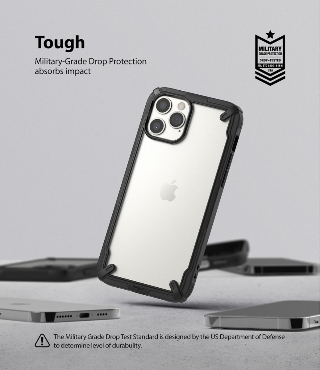 Ringke Fusion X Apple iPhone 12 Pro Max Hoesje Transparant/Zwart afbeelding 9