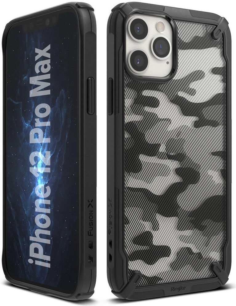 Ringke Fusion X Apple iPhone 12 Pro Max Hoesje Camo Zwart afbeelding 3