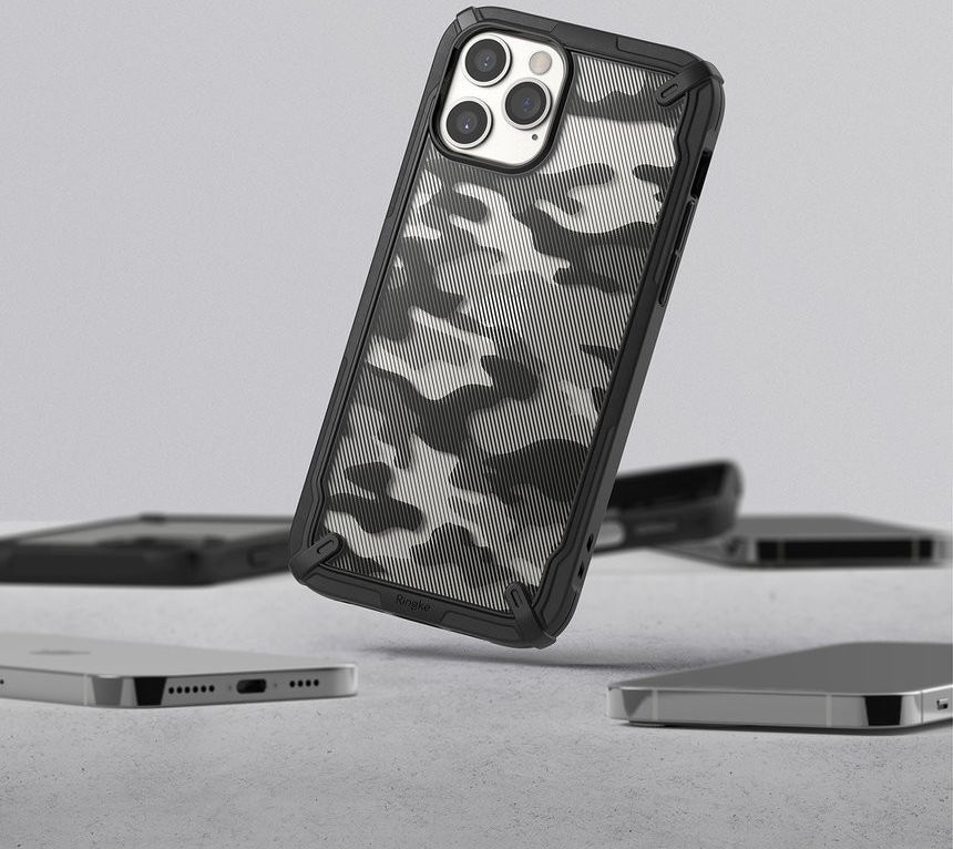 Ringke Fusion X Apple iPhone 12 Pro Max Hoesje Camo Zwart afbeelding 8