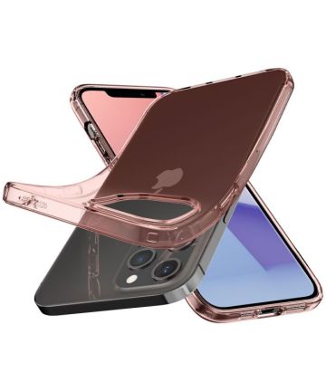 Spigen Crystal Flex Apple iPhone 12 Pro Max Hoesje Transparant Roze Hoesjes