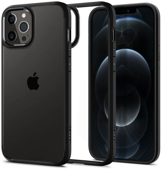Spigen Crystal Hybrid Apple iPhone 12 / 12 Pro Hoesje Zwart afbeelding 1