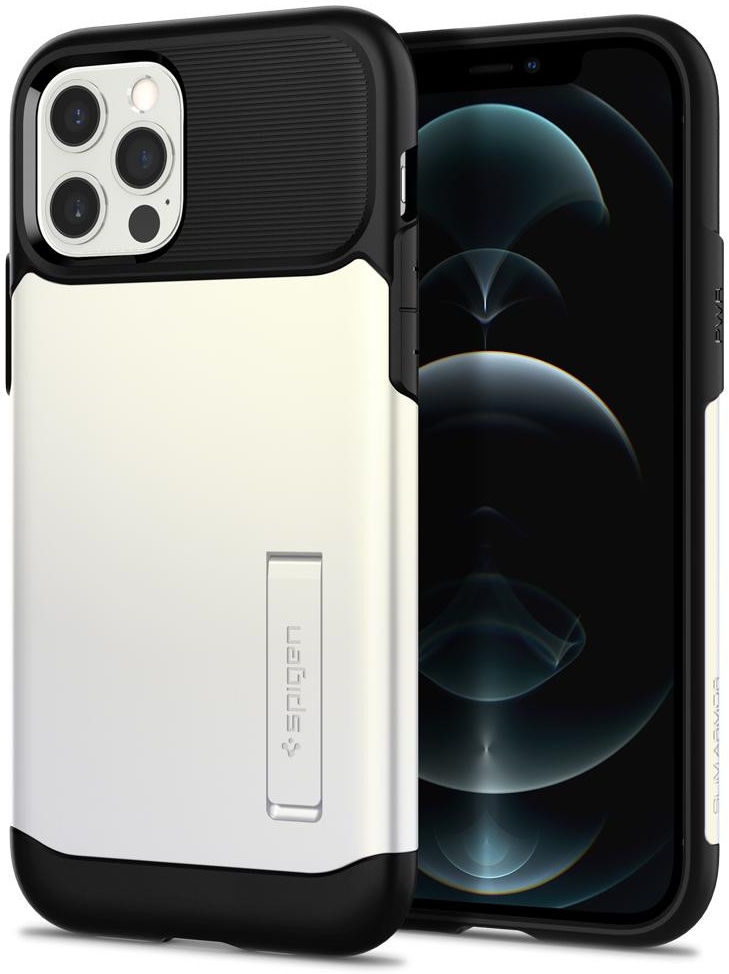Spigen Slim Armor Apple iPhone 12 / 12 Pro Hoesje Wit afbeelding 1