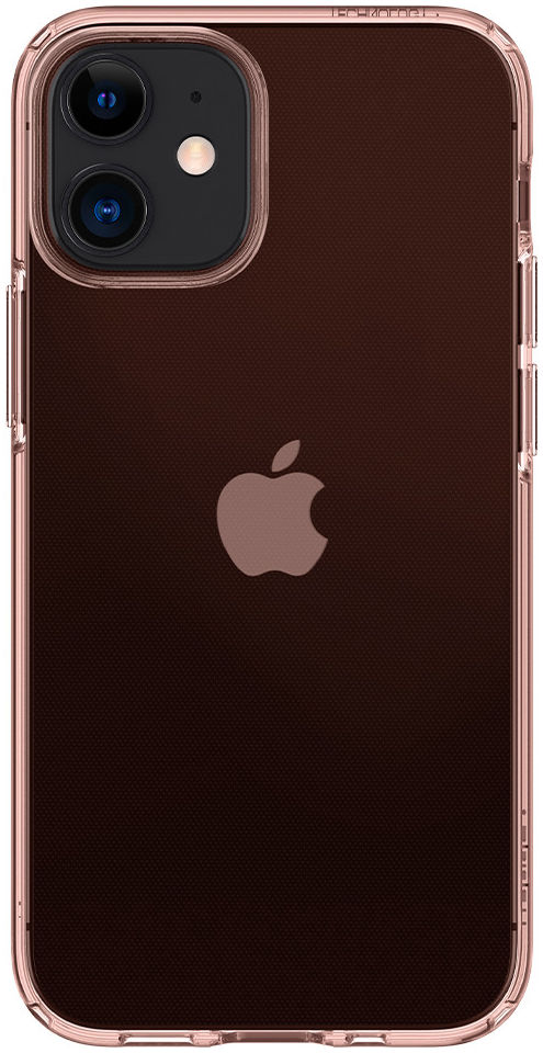 Spigen Crystal Flex Apple iPhone 12 Mini Hoesje Roze Transparant afbeelding 3