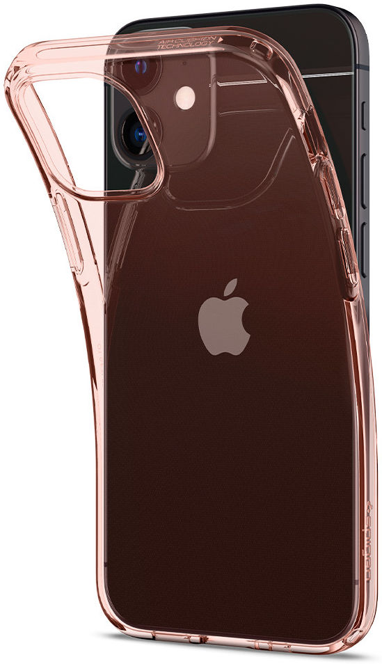 Spigen Crystal Flex Apple iPhone 12 Mini Hoesje Roze Transparant afbeelding 2
