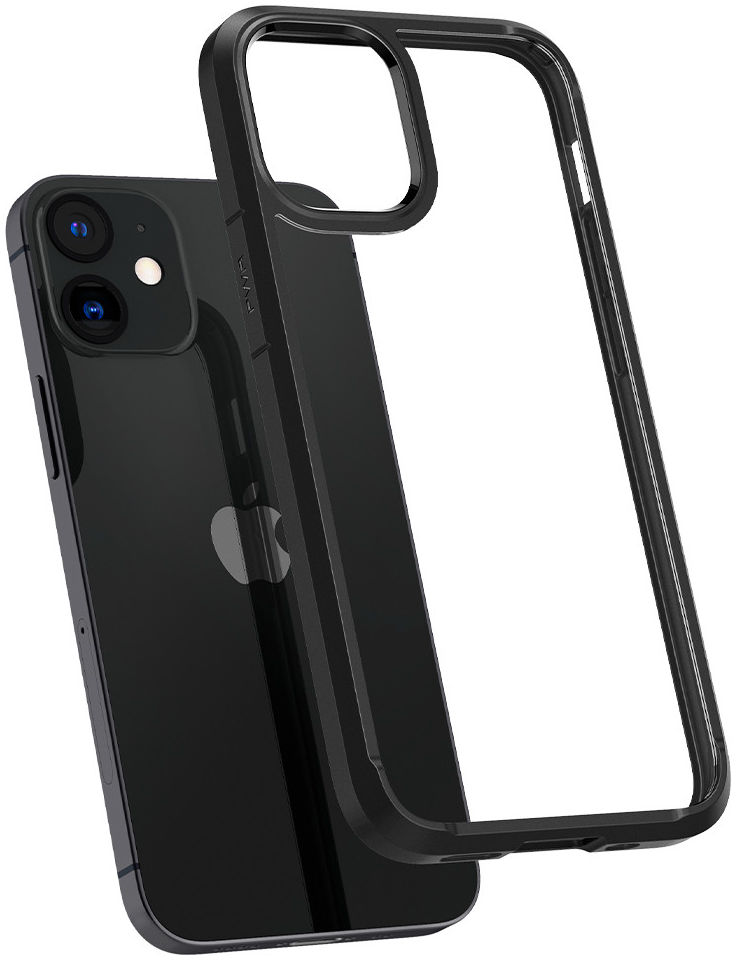 Spigen Crystal Hybrid Apple iPhone 12 Mini Hoesje Transparant Zwart afbeelding 2