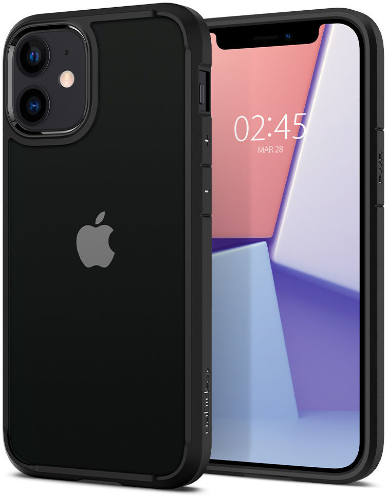 Spigen Crystal Hybrid Apple iPhone 12 Mini Hoesje Transparant Zwart afbeelding 1