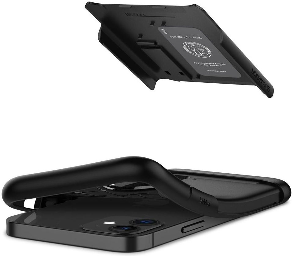 Spigen Slim Armor Apple iPhone 12 Mini Hoesje Zwart afbeelding 4