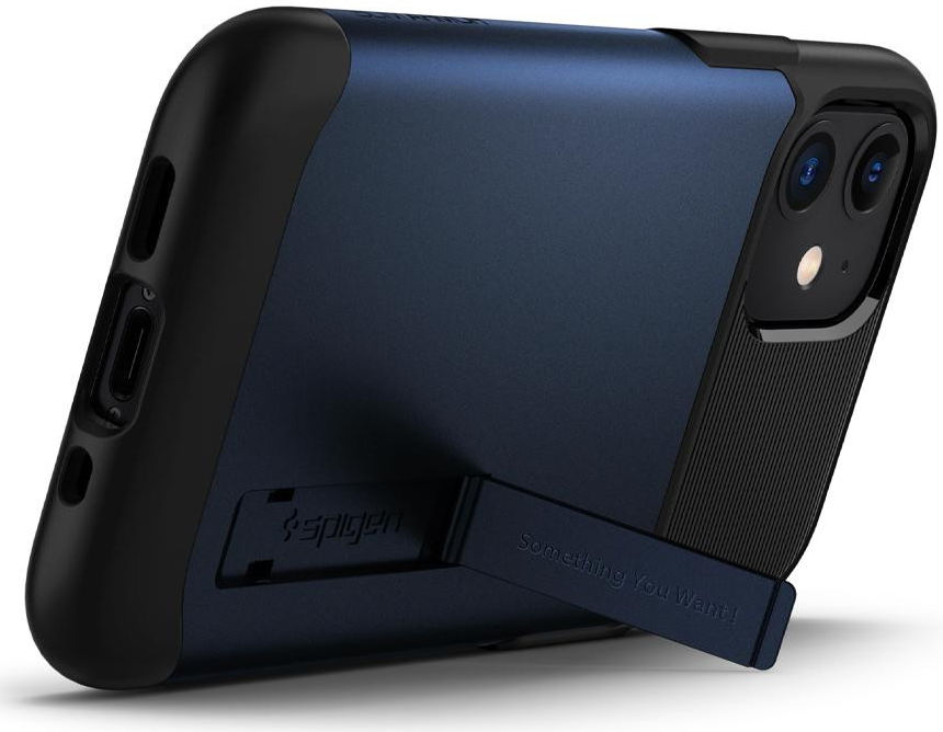 Spigen Slim Armor Apple iPhone 12 Mini Hoesje Blauw afbeelding 2