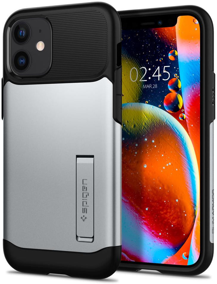 Spigen Slim Armor Apple iPhone 12 Mini Hoesje Zilver afbeelding 1