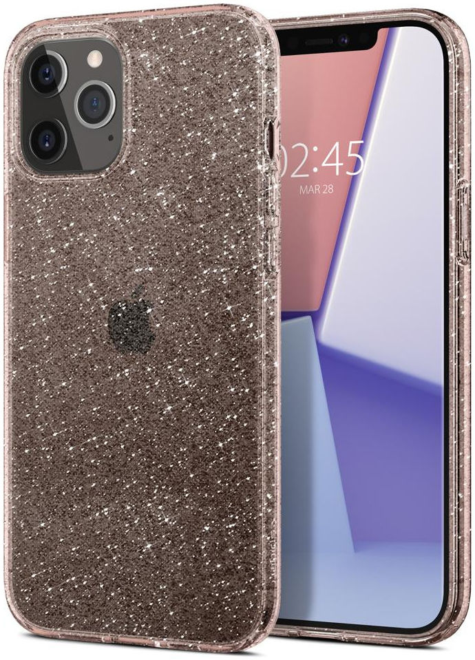 Spigen Liquid Crystal Apple iPhone 12 Pro Max Glitter Roze afbeelding 1