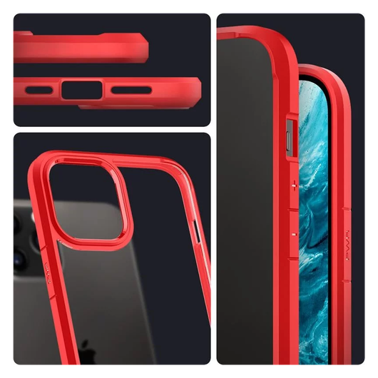 Spigen Ultra Hybrid Apple iPhone 12 Pro Max Hoesje Transparant/Rood afbeelding 4