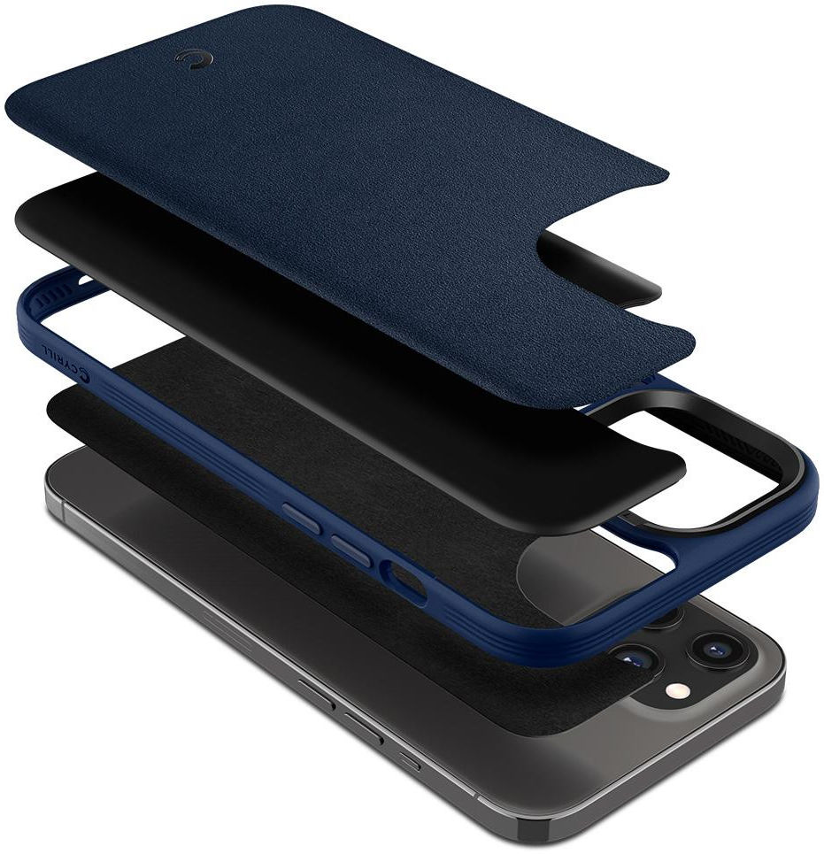 Spigen Cyrill Basic Apple iPhone 12 Pro Max Hoesje Leather Blauw afbeelding 3