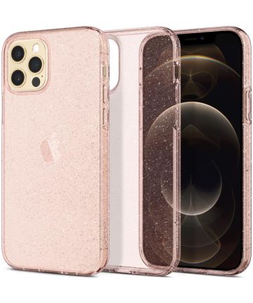 Spigen Liquid Crystal iPhone 12 / 12 Pro Hoesje Glitter Rose Quartz Hoesjes