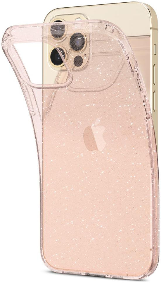 Spigen Liquid Crystal iPhone 12 / 12 Pro Hoesje Glitter Rose Quartz afbeelding 3