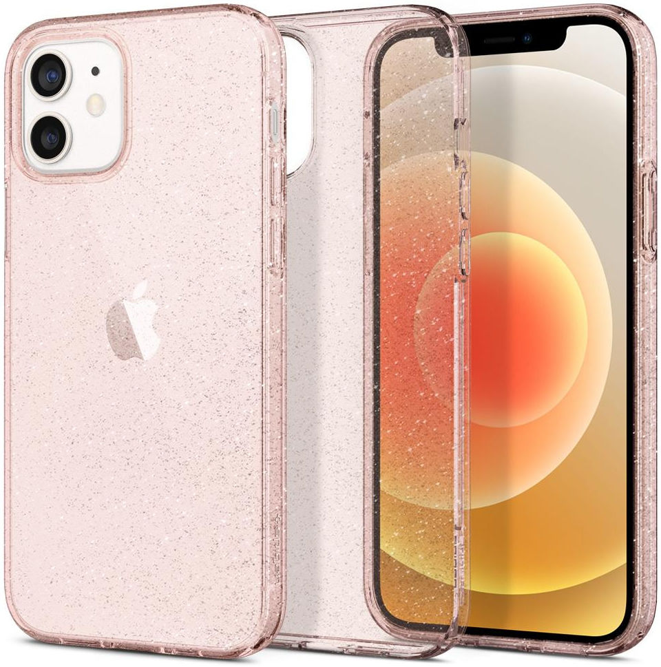 Spigen Liquid Crystal iPhone 12 / 12 Pro Hoesje Glitter Rose Quartz afbeelding 8