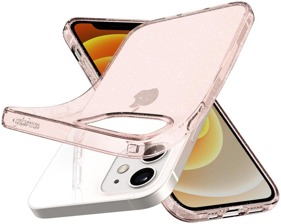 Spigen Liquid Crystal iPhone 12 / 12 Pro Hoesje Glitter Rose Quartz afbeelding 9