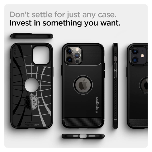 Spigen Rugged Armor Apple iPhone 12 / 12 Pro Hoesje Zwart afbeelding 5
