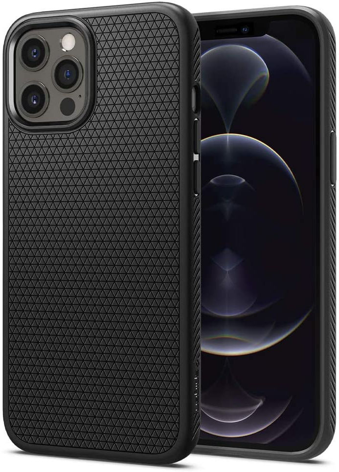 Spigen Liquid Air Apple iPhone 12 / 12 Pro Flexibel Hoesje Mat Zwart afbeelding 1