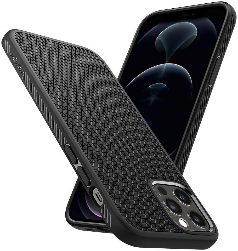 Spigen Liquid Air Apple iPhone 12 / 12 Pro Flexibel Hoesje Mat Zwart afbeelding 2