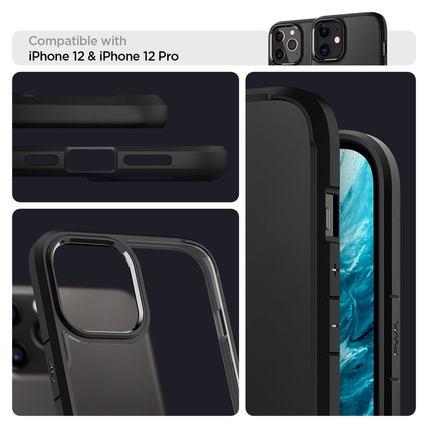 Spigen Ultra Hybrid Apple iPhone 12 / 12 Pro Hoesje Transparant/Zwart afbeelding 3