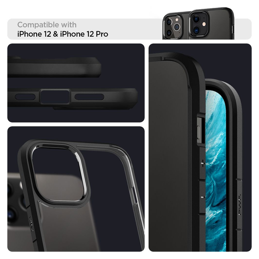 Spigen Ultra Hybrid Apple iPhone 12 / 12 Pro Hoesje Transparant/Zwart afbeelding 3