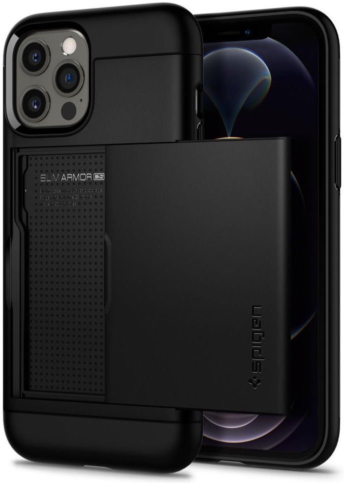 Spigen Slim Armor CS Apple iPhone 12 / 12 Pro Hoesje Zwart afbeelding 1