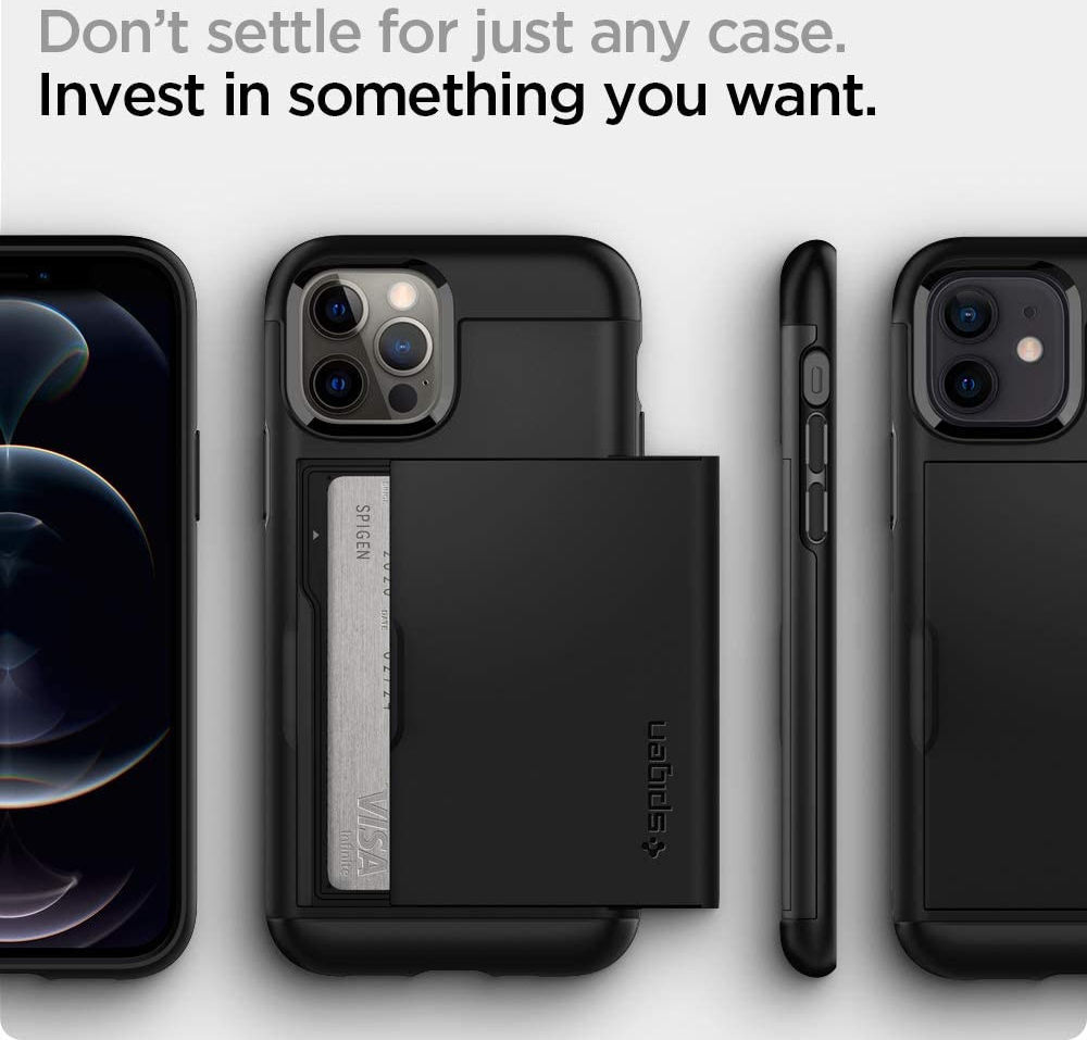 Spigen Slim Armor CS Apple iPhone 12 / 12 Pro Hoesje Zwart afbeelding 4