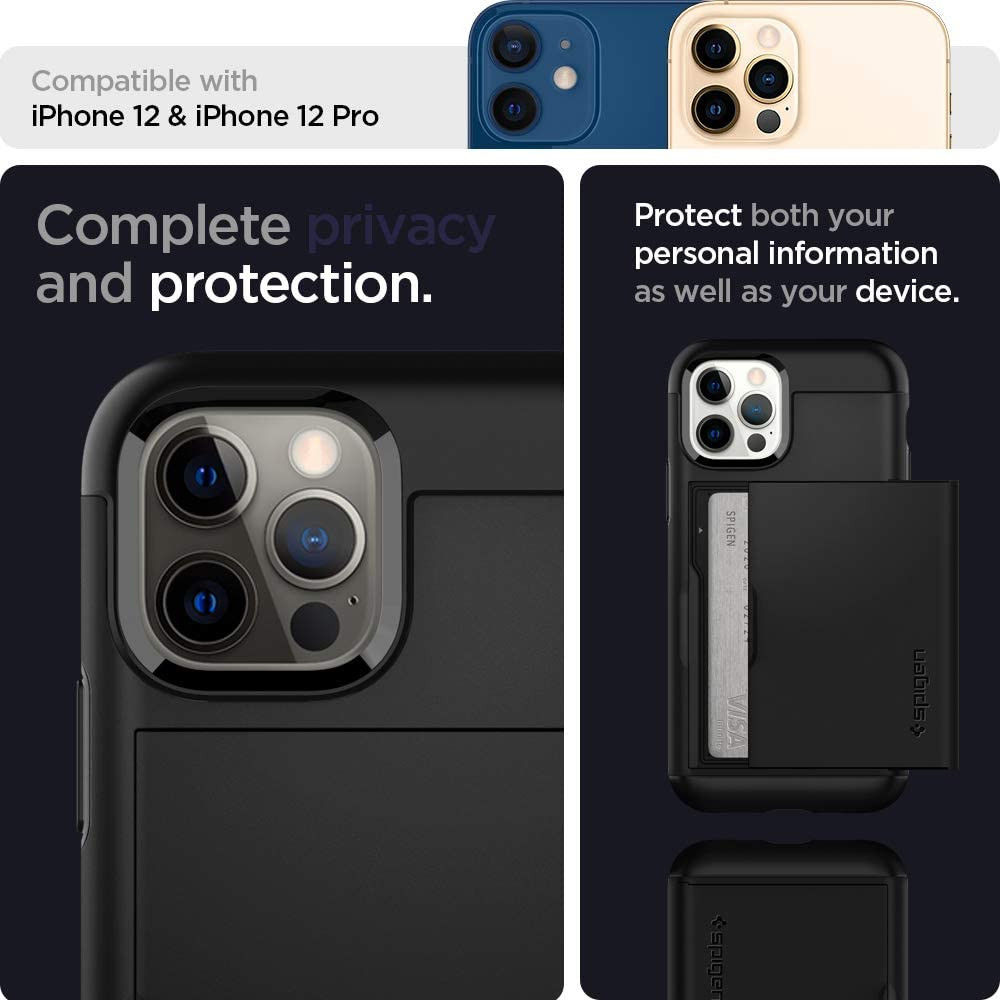 Spigen Slim Armor CS Apple iPhone 12 / 12 Pro Hoesje Zwart afbeelding 6