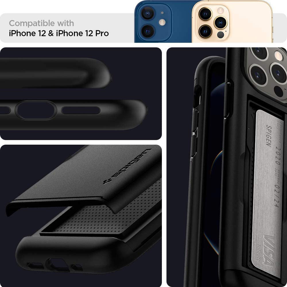 Spigen Slim Armor CS Apple iPhone 12 / 12 Pro Hoesje Zwart afbeelding 7