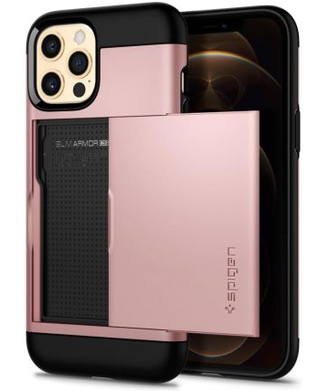 Spigen Slim Armor CS Apple iPhone 12 / 12 Pro Hoesje Roze Goud Hoesjes