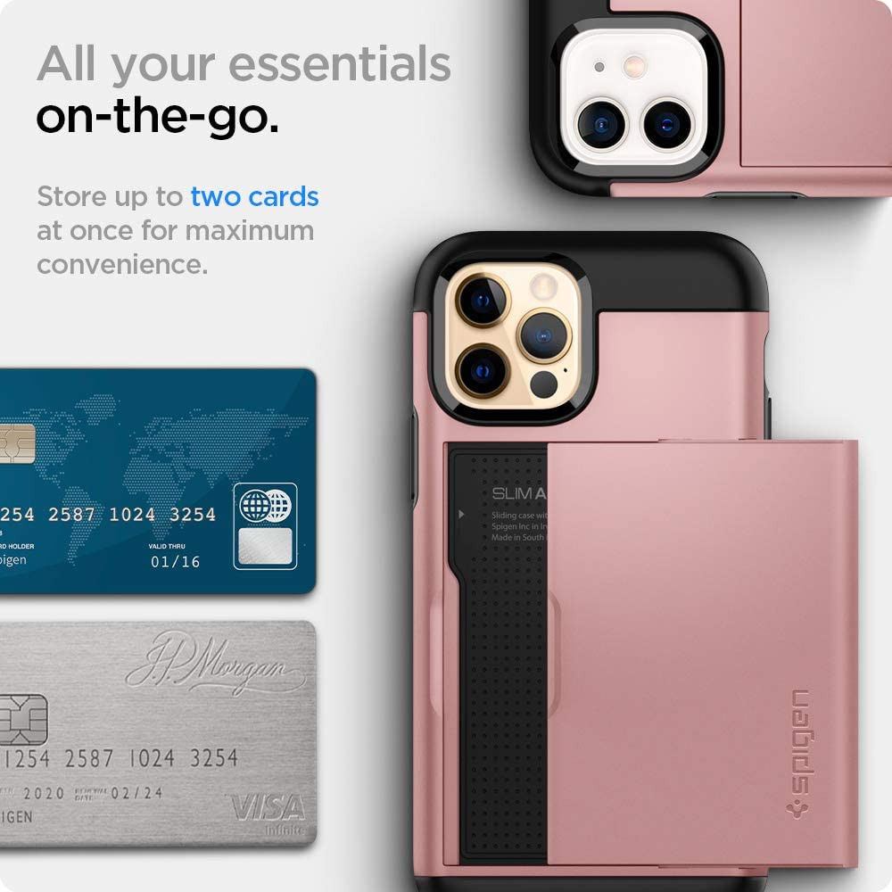 Spigen Slim Armor CS Apple iPhone 12 / 12 Pro Hoesje Roze Goud afbeelding 3