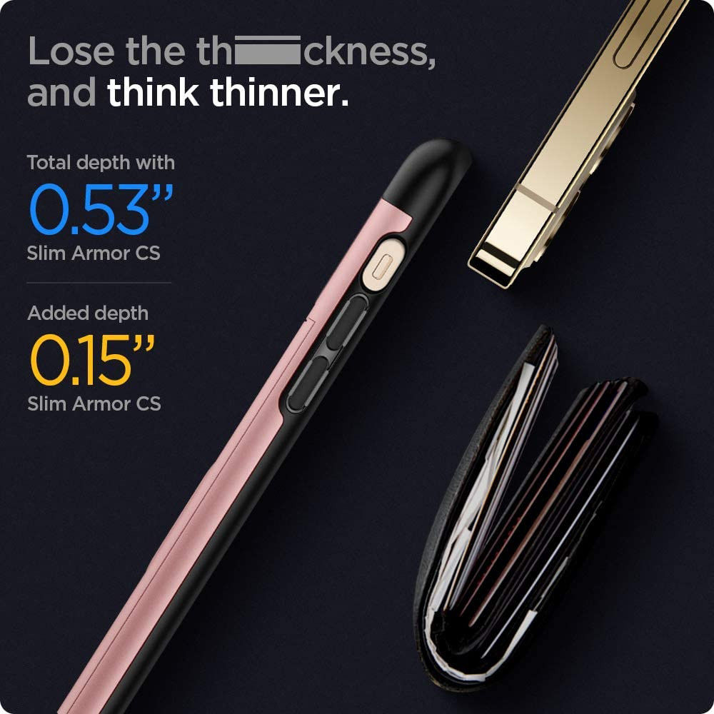 Spigen Slim Armor CS Apple iPhone 12 / 12 Pro Hoesje Roze Goud afbeelding 4
