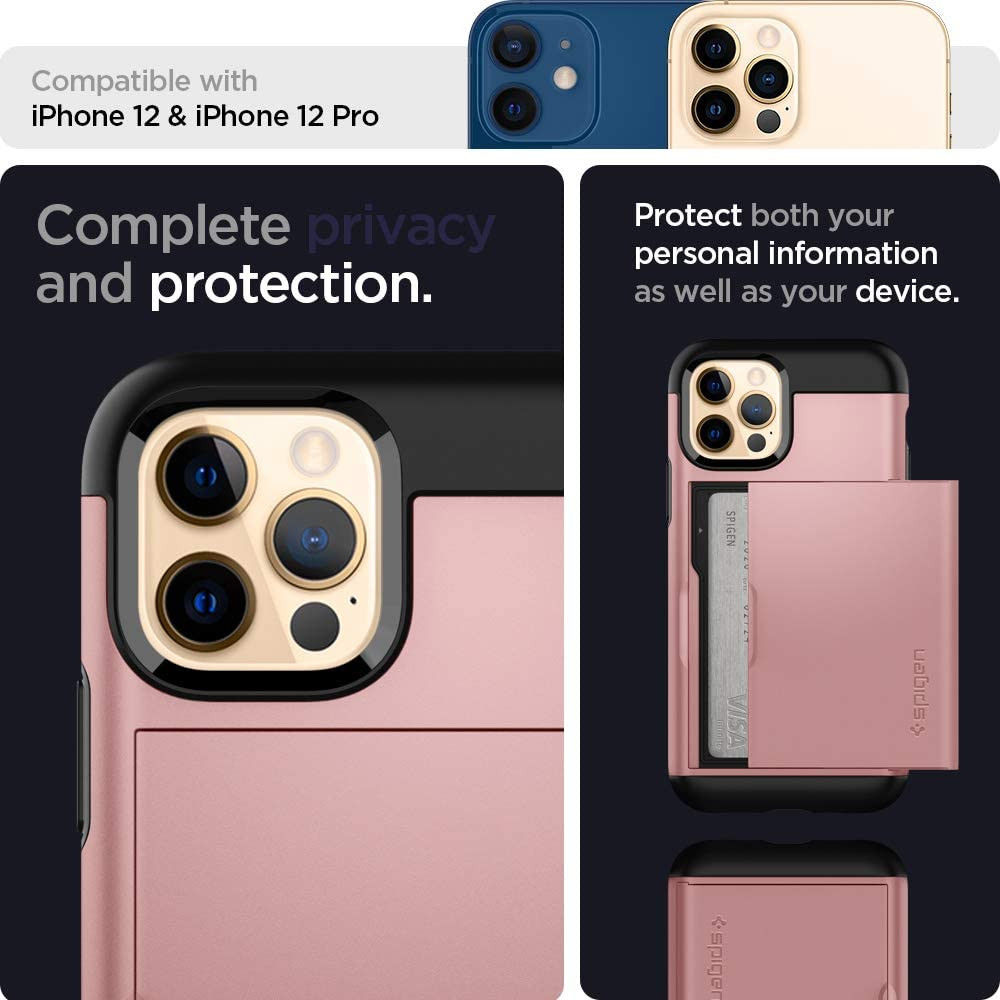 Spigen Slim Armor CS Apple iPhone 12 / 12 Pro Hoesje Roze Goud afbeelding 7