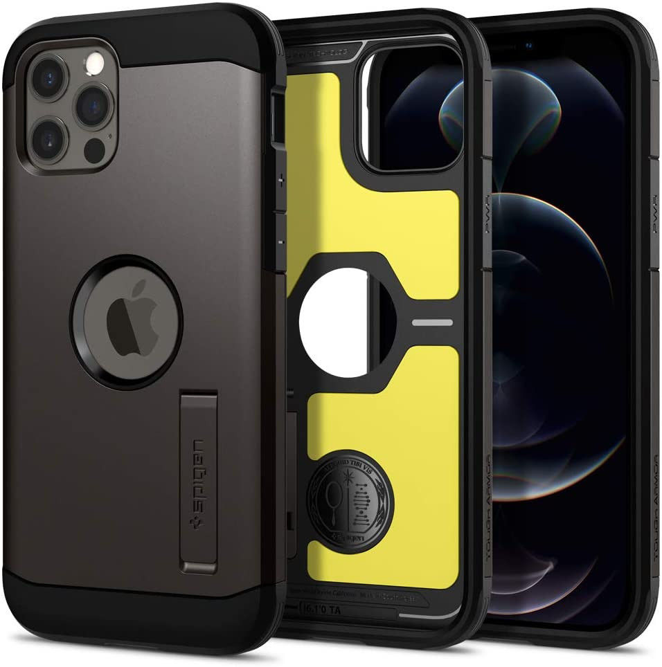 Spigen Tough Armor Apple iPhone 12 / 12 Pro Hoesje Gunmetal afbeelding 1