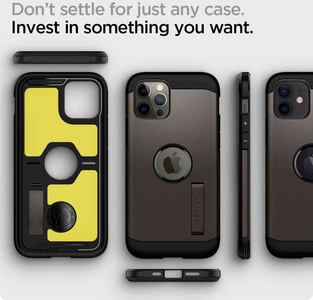 Spigen Tough Armor Apple iPhone 12 / 12 Pro Hoesje Gunmetal afbeelding 6