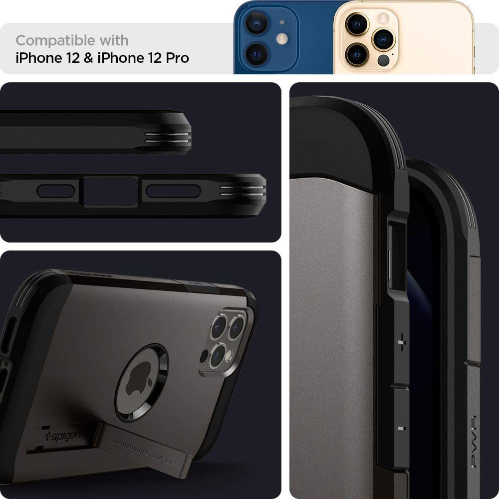 Spigen Tough Armor Apple iPhone 12 / 12 Pro Hoesje Gunmetal afbeelding 8
