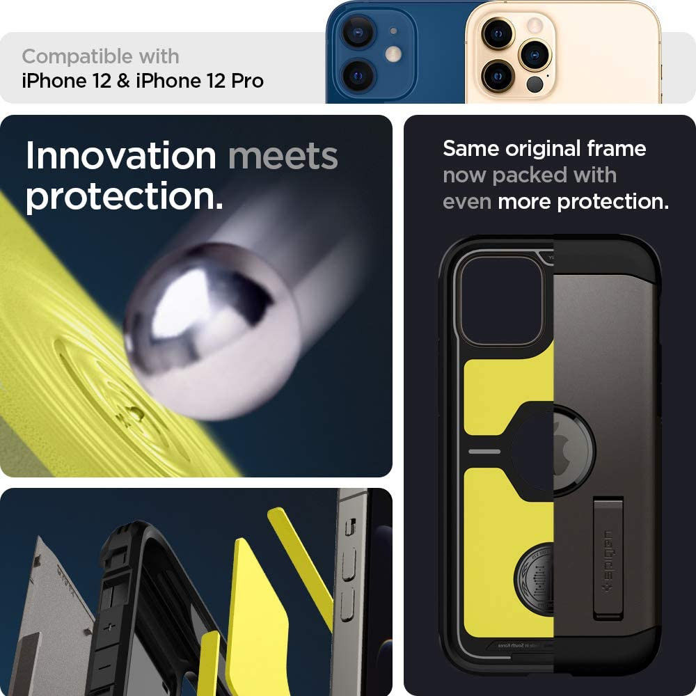 Spigen Tough Armor Apple iPhone 12 / 12 Pro Hoesje Gunmetal afbeelding 9