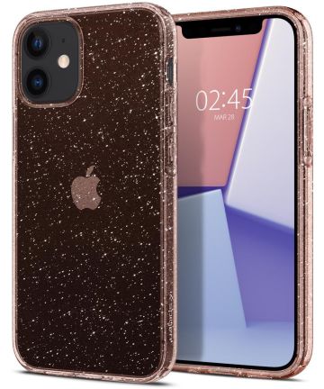 Spigen Liquid Crystal Apple iPhone 12 Mini Hoesje Glitter Roze Quartz Hoesjes