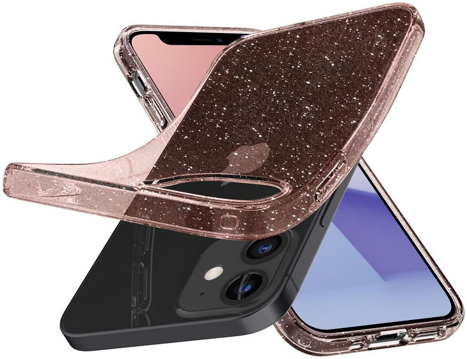 Spigen Liquid Crystal Apple iPhone 12 Mini Hoesje Glitter Roze Quartz afbeelding 4