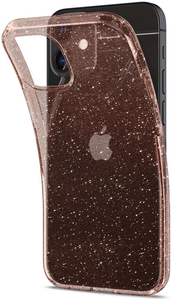 Spigen Liquid Crystal Apple iPhone 12 Mini Hoesje Glitter Roze Quartz afbeelding 2