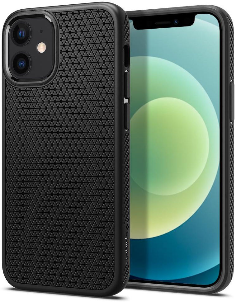 Spigen Liquid Air Apple iPhone 12 Mini Hoesje Back Cover Zwart afbeelding 1