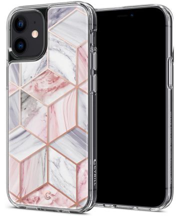 Spigen Cyrill Cecile Apple iPhone 12 Mini Hoesje Pink Marble Hoesjes