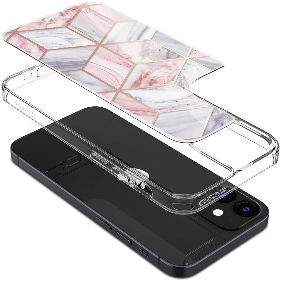 Spigen Cyrill Cecile Apple iPhone 12 Mini Hoesje Pink Marble afbeelding 3